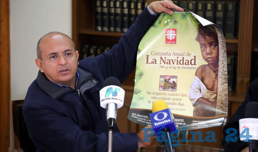 Juan Carlos García Zavala, coordinador de Cáritas Aguascalientes (Foto: Eddylberto Luévano Santillán)