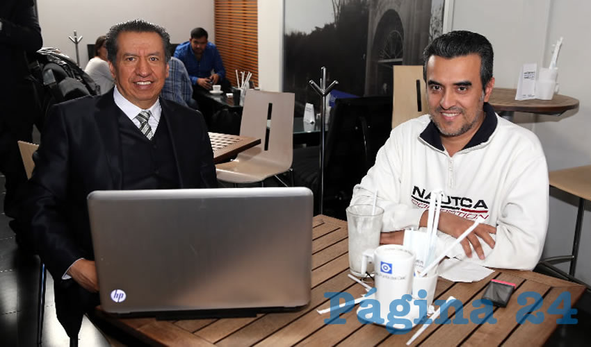 En Café Punta del Cielo departieron Sergio Augusto López Ramírez, diputado local, y Fernando Carrillo López, consultor empresarial