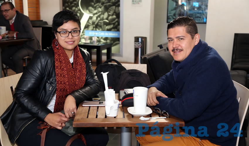 En Café Punta del Cielo departieron Mariana Ávila Montejano, coordinadora del Observatorio de Violencia Social y de Género de Aguascalientes; y Wilfrido Salazar Rule