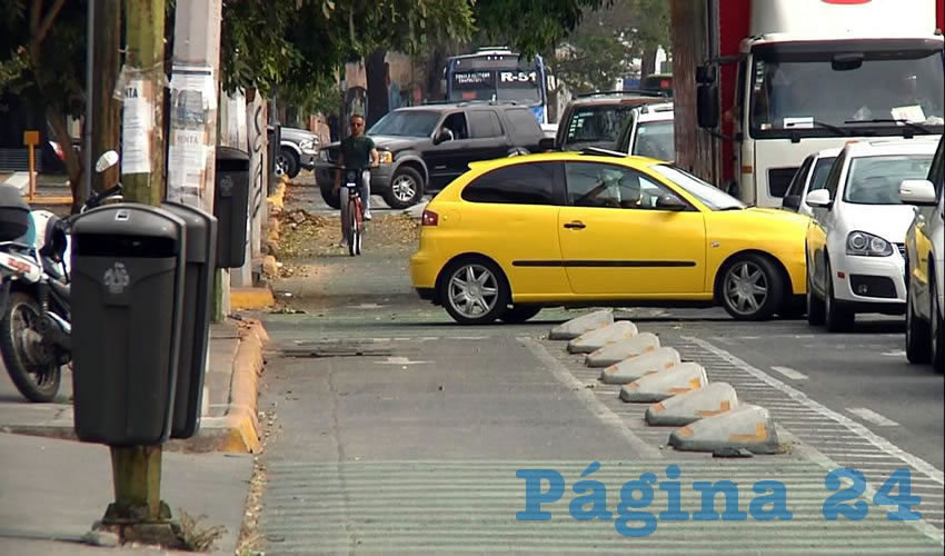 Con los señalamientos destrozados se encuentra la ciclovía de avenida La Paz, que tiene poco más de un año funcionando/Fotos: Francisco Andalón López
