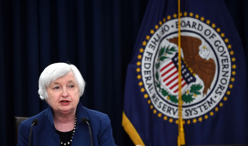 Washington, EU.- La presidenta de la Reserva Federal de Estados Unidos de, Janet Yellen, durante conferencia de prensa (Foto: Yin Bogu/ Xinhua)