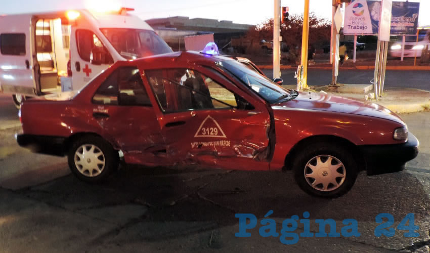 Severos daños sufrió el taxi 3129, que manejaba José Luis Santos Arriaga Montoya