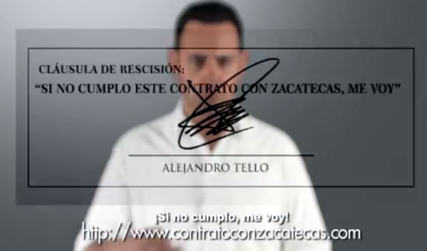 Alejandro Tello fue contundente: “¡Si no cumplo, me voy!”. Hoy, la ciudadanía de Zacatecas le exige cumpla su contrato y se vaya