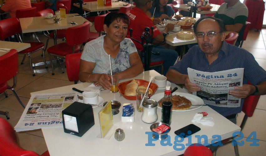 Rita Torres y Antonio Reyes López almorzaron en el restaurante Mitla