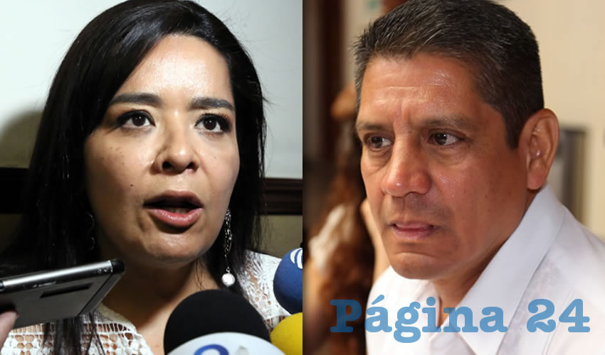Elsa Amabel Landín Olivares, diputada local | José Héctor Benítez López, secretario de Seguridad Pública