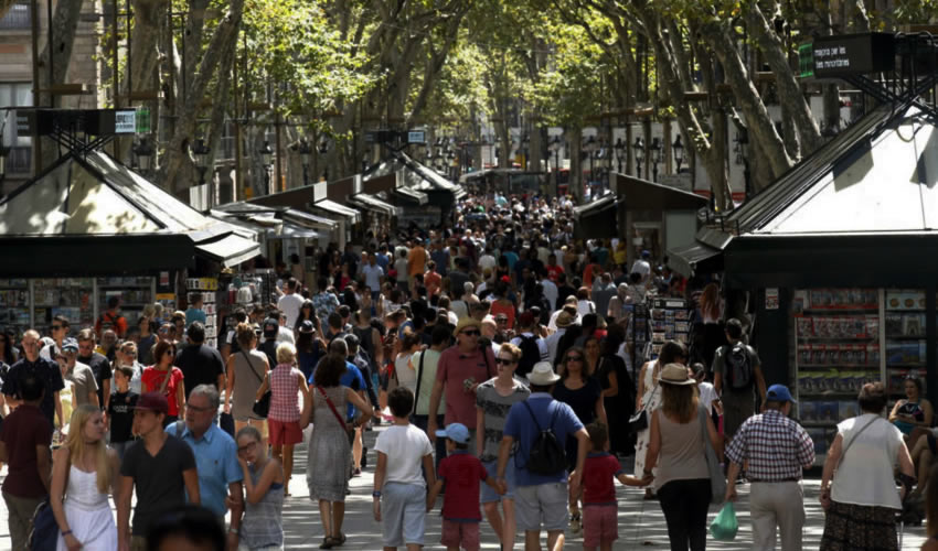 Zona turística de las Ramblas, en Barcelona, antes del atentado (Foto: Prensa Latina)