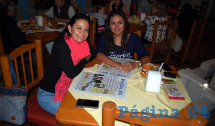 En el restaurante La Mestiza, almorzaron Aidé Cervantes Ramírez y Lupita Camarillo Ledesma, visitantes del estado de Morelos y Tlaxcala, respectivamente