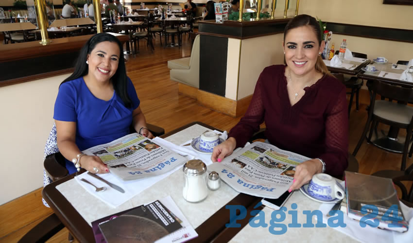 En Sanborns Francia departieron Norma Zamora, diputada local por el PAN y Judith Díaz Gutiérrez