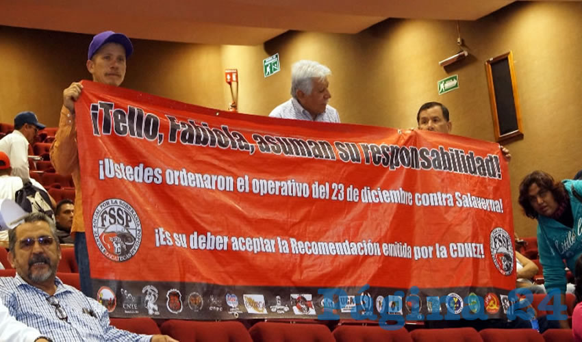 El diputado Santiago Domínguez también exigió a Fabiola Torres que asegurara el retiro de la empresa minera, ya que al igual que los pobladores corren peligro la vida de los trabajadores (Foto Merari Martínez Castro)