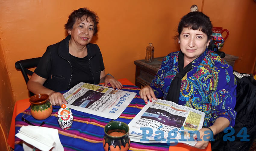 En El Mercadito Gastronómico Colón compartieron el primer alimento del día Maricela Vergara Vargas y Tere Patiño Zavala