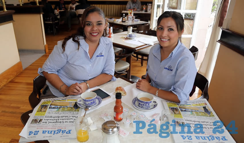En Sanborns Francia compartieron el pan y la sal Carolina Nieves Morales y Mónica Ortega López