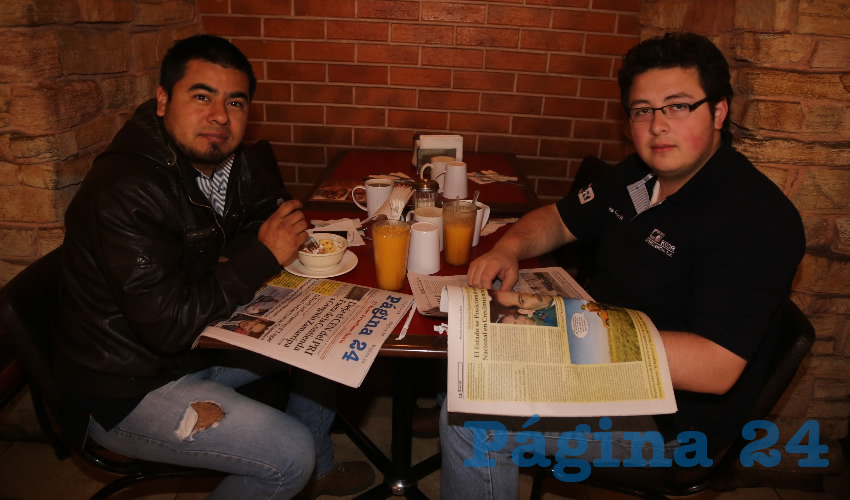 En Las Antorchas almorzaron Enrique Cruz Hernández y Cid Albert Pérez Gutiérrez