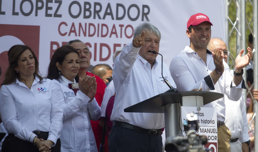 Santa Catarina, Nuevo León.- López Obrador aseguró que en campaña todo será amor y paz (Foto: Gabriela Pérez/ Cuartoscuro)