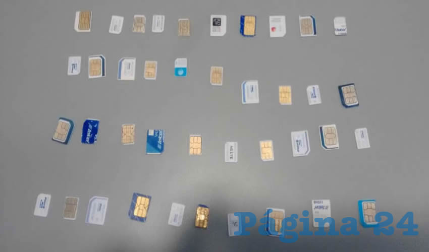 Chips que había extraído Eliana Dabeira de los teléfonos robados