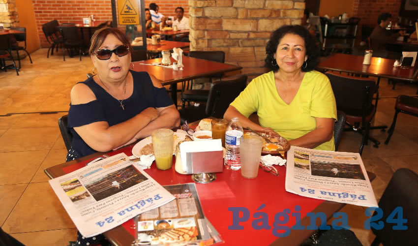 Martha Eugenia Camacho Meza y Patricia Genoveva Camacho compartieron el pan y la sal en el restaurante Las Antorchas