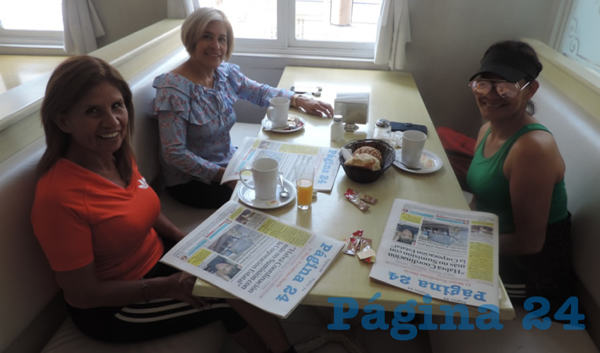 María de la Luz López González, Rosa María Escalante y Silvia de Lira Ortiz compartieron el pan y la sal en el restaurante Del Centro