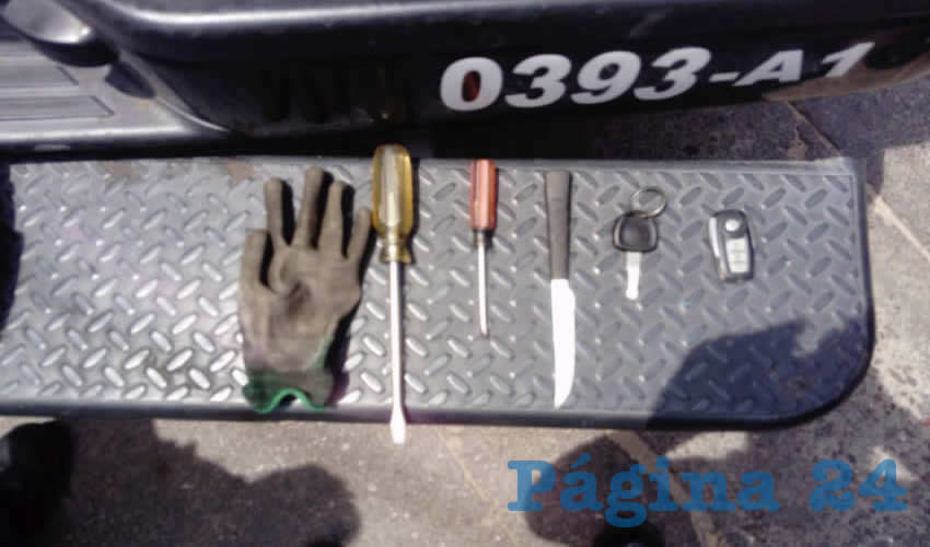 Herramientas que utilizaba Bryan Leonel para robar vehiculos