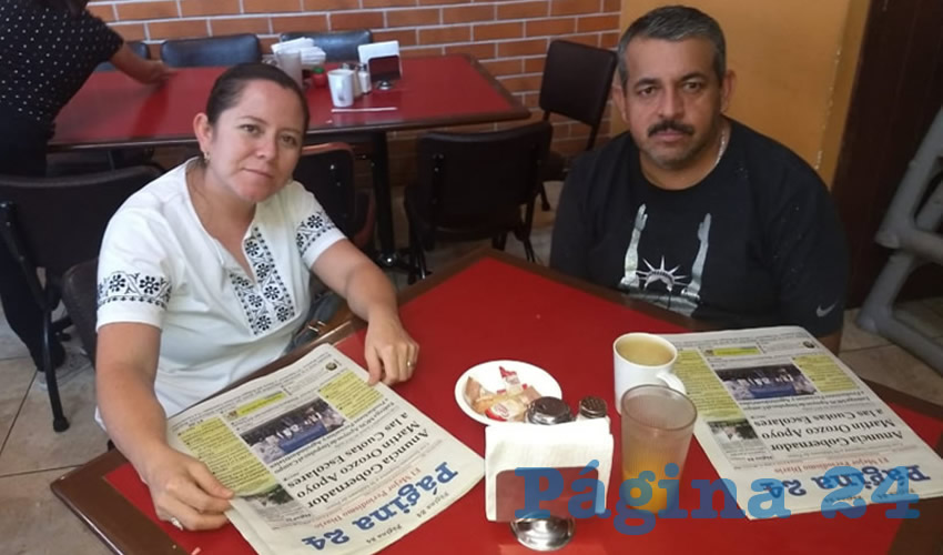 Liliana Leyva y Alejandro Silva almorzaron en el restaurante Las Antorchas