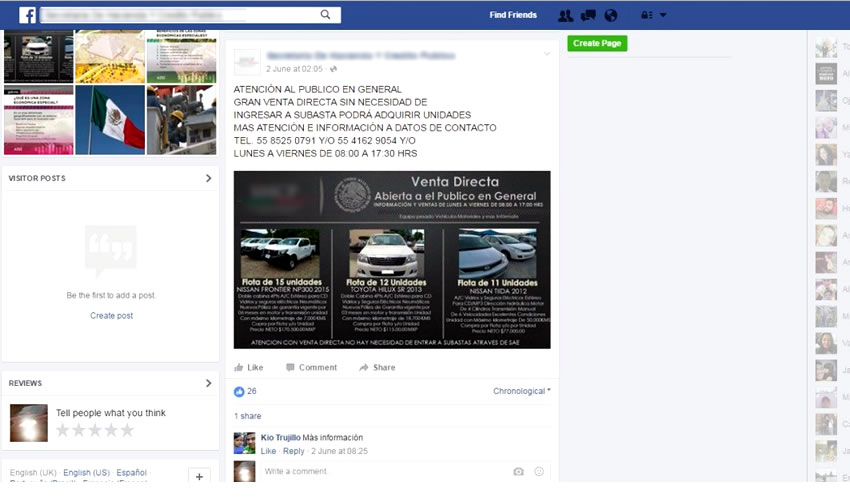 Una de las publicaciones con información engañosa en Facebook