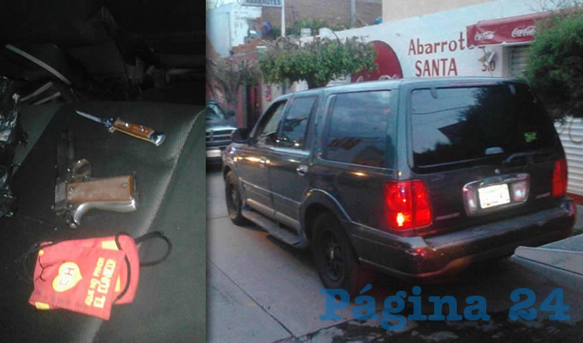 La pistola y la navaja | Los sujetos fueron descubiertos a bordo de esta camioneta Ford Lincoln Navigator