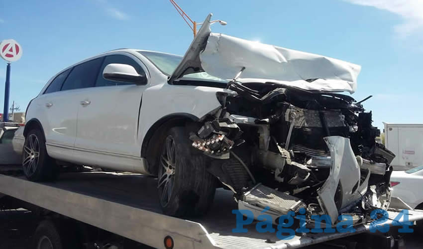 La camioneta Audi Q7 blanca, que manejaba el desvergonzado cafre David Medrano Maldonado