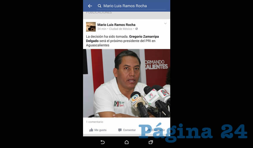 Foto de Gregorio Zamarripa en redes sociales