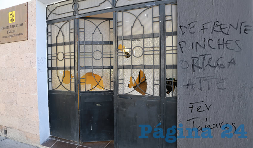 Vandalismo e insultos contra los Ortega en la sede local del PRD