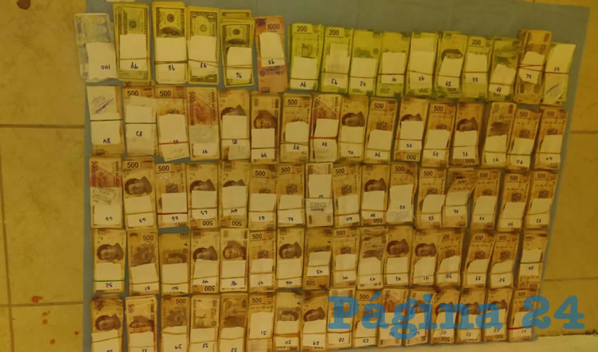 Los 4.5 millones de pesos que escond&iacute;an los cuatro pillos