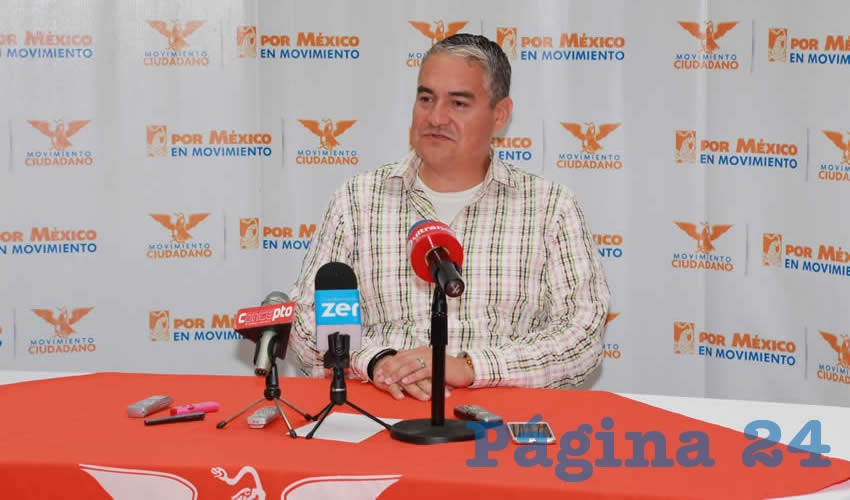 Ra&uacute;l Mart&iacute;nez Delgadillo, coordinador estatal del partido Movimiento Ciudadano (Foto: Eddylberto Lu&eacute;vano Santill&aacute;n)