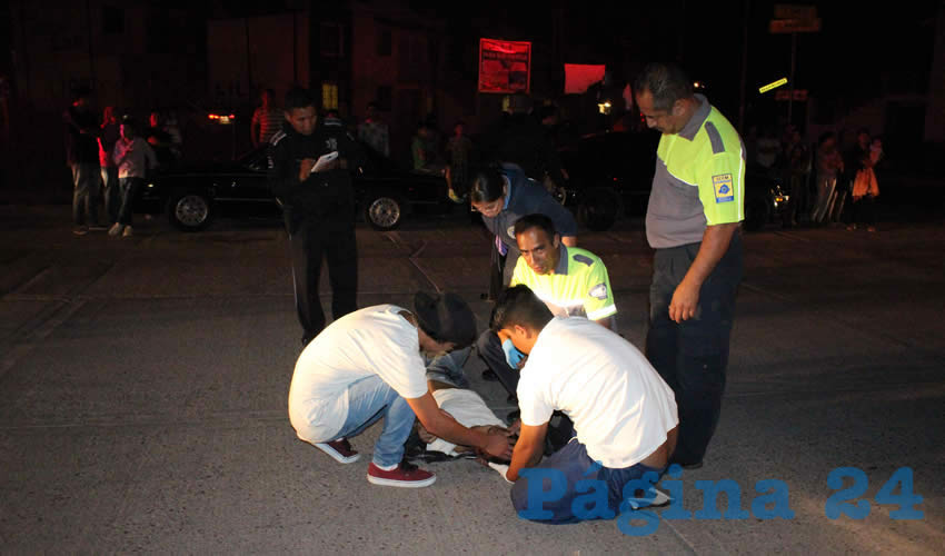 Abel &ldquo;N&rdquo; &ldquo;N&rdquo; recibe los primeros auxilios; m&aacute;s tarde fue enviado al Hospital Tercer Milenio