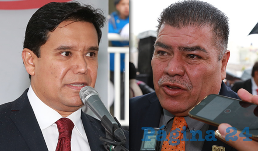 Francisco Chávez Rangel, director del IEA | Mario Armando Valdez Herrera, líder del SNTE