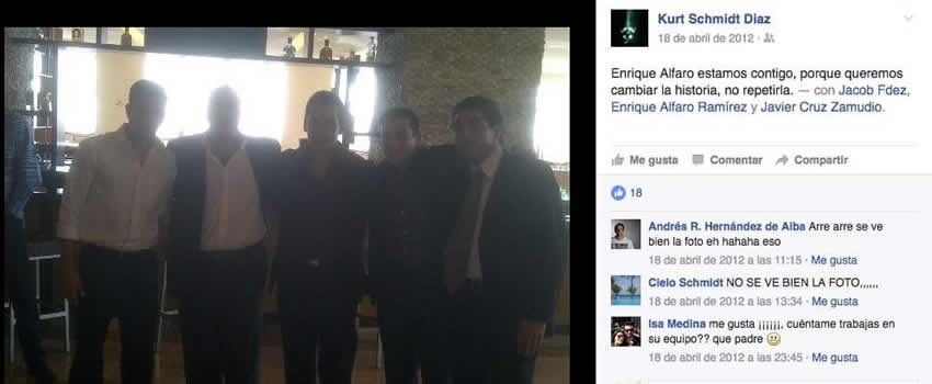 El hijo de Sergio Kurt Schmidt “La Pistola” se mira muy cercano en 2012 a quien se convirtió en alcalde tapatío en 2015; naturalmente, el joven entró a la administración emecista no bien Enrique Alfaro tomó las riendas de Guadalajara/Fotos: Cortesía 