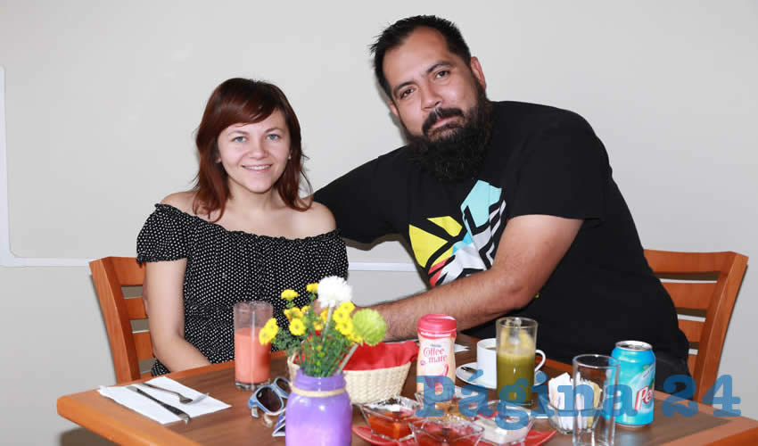 En el Restaurante Azul Catedral almorzaron Shael Cervantes y Aurelio Coronado