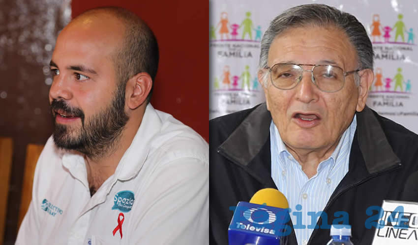Manuel Gutiérrez Flores, vicecoordinador de Colectivo SerGay de Aguascalientes AC | Carlos García Villanueva, vocero del Frente Nacional por la Familia
