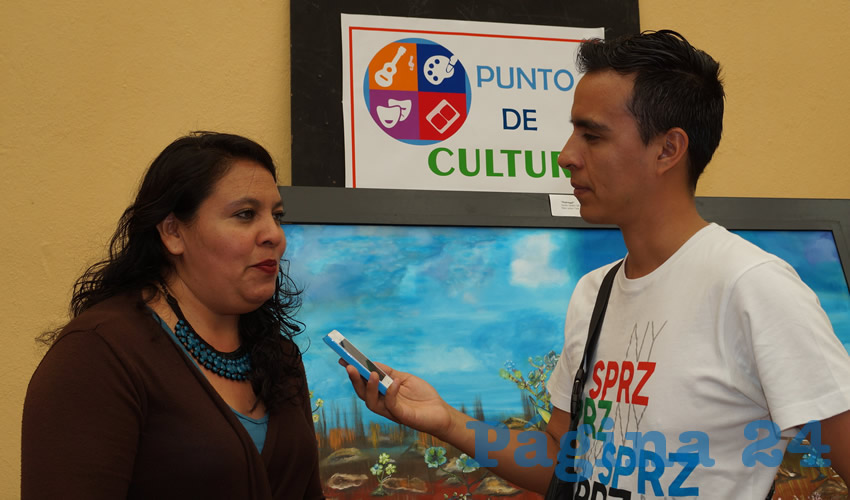 María de Jesús Canizales Romo: Este proyecto nació en Trancoso y se realiza en comunidades con la finalidad de involucrar a los ciudadanos para darles a conocer los procesos culturales para que a través de ellos tengan un acercamiento a actividades culturales (Foto: Merari Martínez Castro)