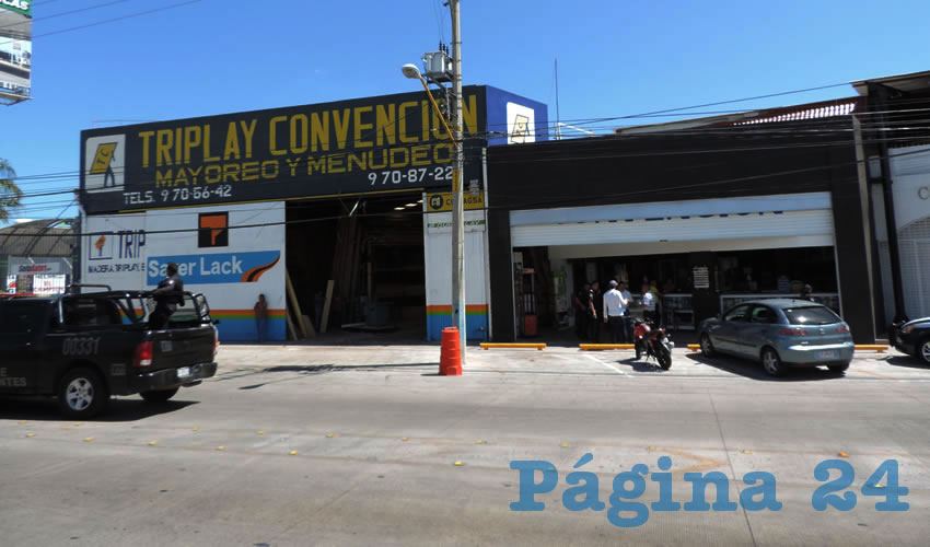 Afuera de la maderería Triplay Convención ocurrió el asalto