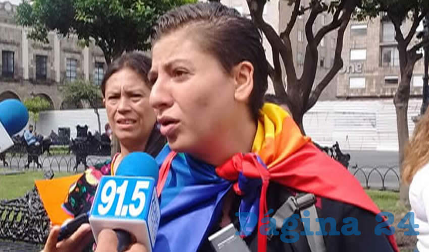 En la manifestación, Fascinación Jiménez criticó las omisiones del gobierno estatal, que no garantiza la libertad de preferencia sexual, pues prevalece la discriminación 