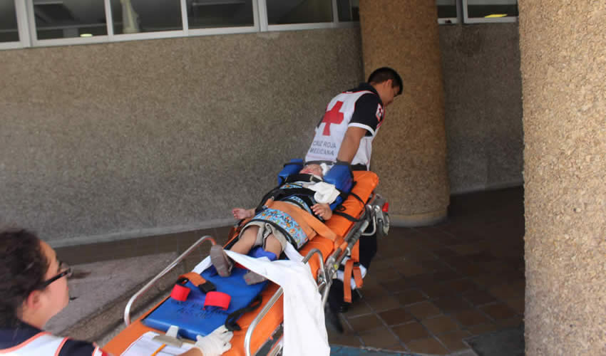 El pequeño Mateo, al momento de ser ingresado a la Clínica 2 del IMSS