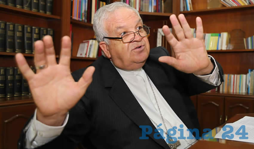 José María de la Torre Martín, obispo de la Diócesis de Aguascalientes: “No señalan aspectos básicos sobre la voluntad, el dominio de las pasiones, la responsabilidad para amar, así como la básica característica del amor humano que implica vencer el egoísmo para participar en el don de la vida” (Foto: Eddylberto Luévano Santillán)