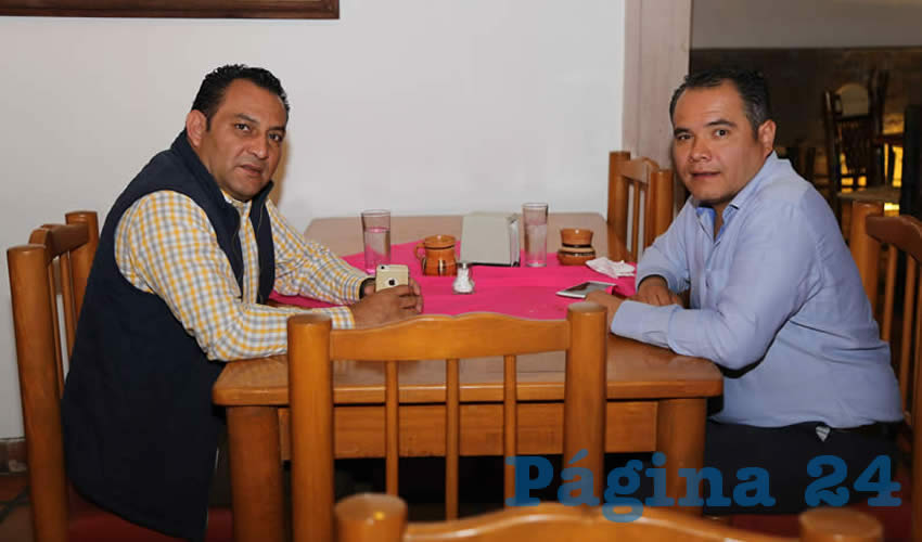 Rodolfo T&eacute;llez Moreno, presidente del Comit&eacute; Directivo Municipal del Partido Acci&oacute;n Nacional (PAN), y David Romo Garza, delegado municipal de Insurgentes, almorzaron en La Mestiza