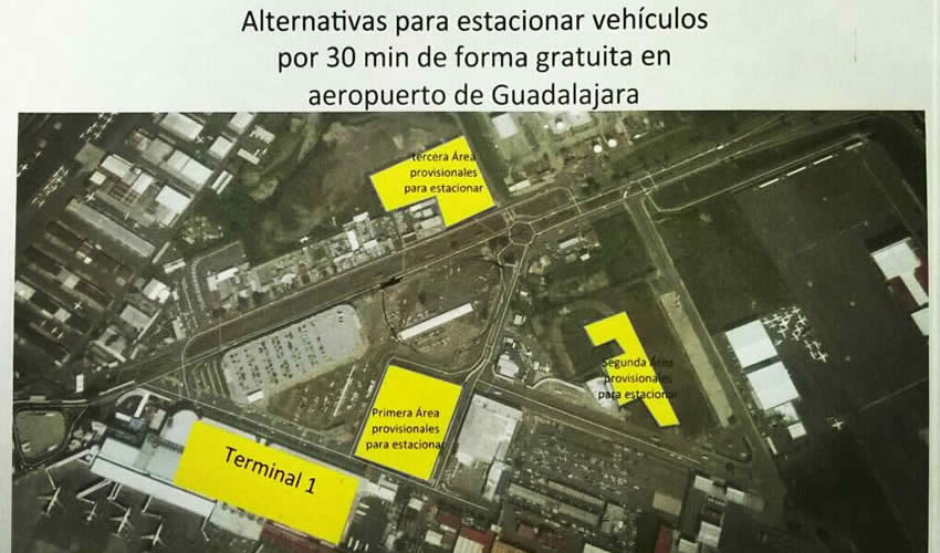 Los tres espacios de estacionamiento “alternos” que se propusieron para que usuarios y visitantes pudieran dejar sus vehículos hasta por media hora