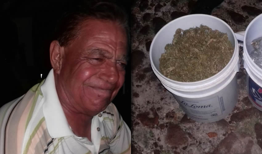 Juan Manuel Salcedo transportaba la mariguana en dos cubetas