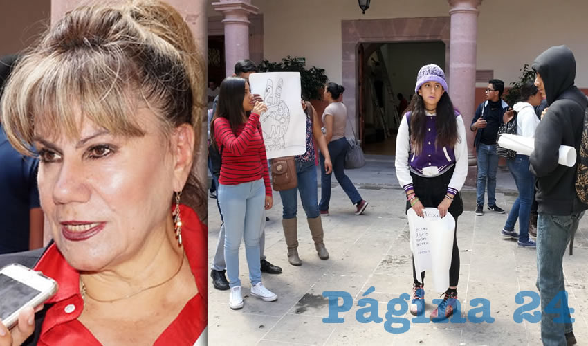Rosa Guadalupe Berumen Muro: “Esto es para hacer una escuela de artes y oficios; la preparatoria actualmente tiene talleres relacionados con las artes, lo único que queremos es que se concrete el proyecto que ya tenemos programado desde 2012” (Foto: Merari Martínez Castro)