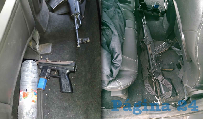 En coordinación con la Policía Municipal, logran asegurar armas cortas, una larga y una subametralladora