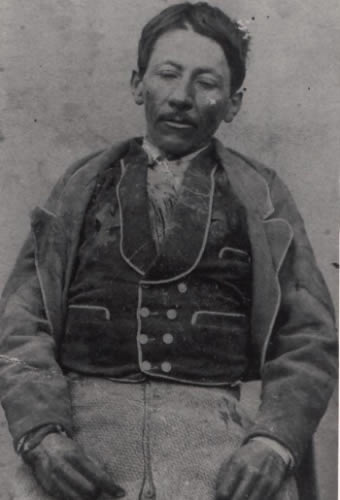 Juan Chávez, el bandido muerto en febrero de 1869, retrato post mortem