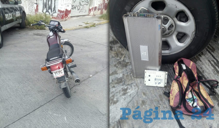 La jaca de acero y objetos decomisados a los pillos