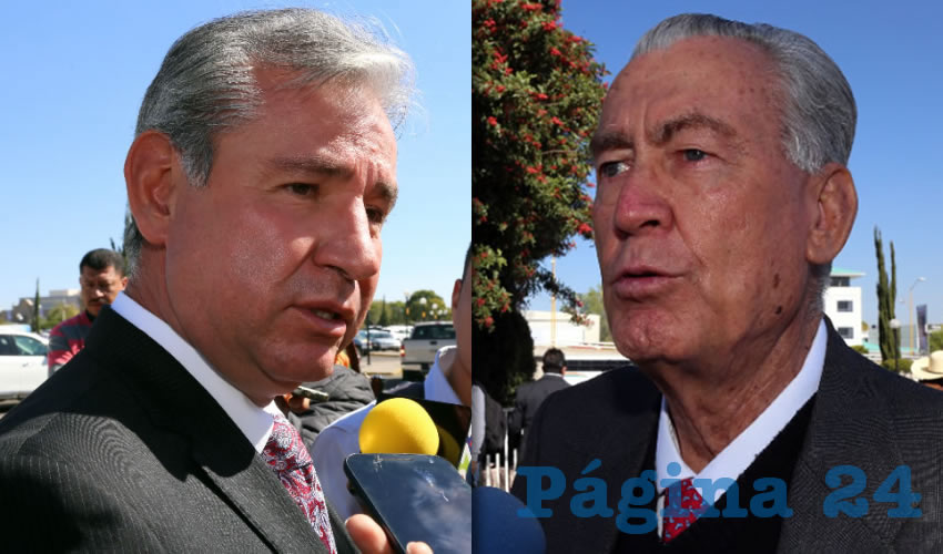 Pedro de la Serna L&oacute;pez, presidente del CCEA | Roberto D&iacute;az Ruiz, presidente estatal de Canacar (Fotos: Eddylberto Lu&eacute;vano Santill&aacute;n)