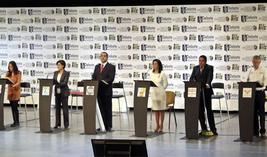 Participaron Heladio Verver por MC; Guadalupe Medina Padilla por PAN, PRD, PT; Judit Guerrero López por PRI, PVEM, Panal; Enrique Bernaldez Rayas por el PES, así como los independientes Emilia Pesci Martínez y Rodolfo Rodríguez Navarro (Foto: Merari Martínez Castro)