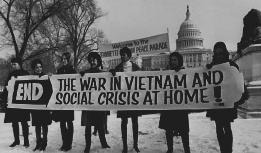 Una cantidad considerable de jóvenes estadounidenses se manifestaron contra la Guerra de Vietnam
