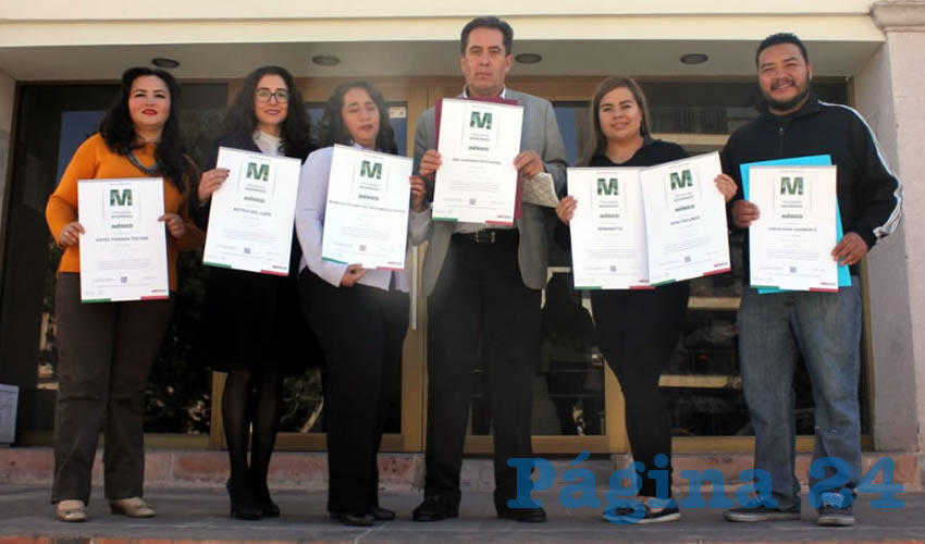 Siete empresas turísticas de la capital y de los Pueblos Mágicos de Jerez y Teúl de González Ortega fueron certificadas con el Distintivo M